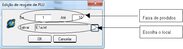 Figura 2.11 g. Resgatar da balança O botão Resgatar da balança serve para gravar os arquivos de PLU da balança em arquivo txt.