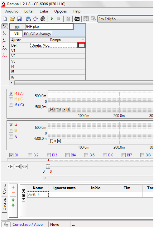 7.1 Tela Principal 64R pkp Figura 29 No lugar de Seq 001 escreva 64R pkp.