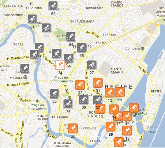 6 Figura 4: estações Porto Leve Figura 5: estações em funcionamento e para expansão Bike PE Figura 6: estações em Olinda do Bike PE Figura 7: estações em Boa Viagem e Jaboatão do BikePE Diante do