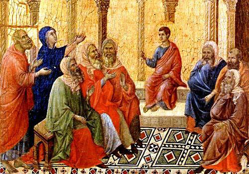 DUCCIO, Jesus entre os doutores do Templo