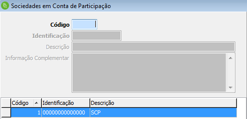 Em Sage Fiscal / Cadastros/ Sociedade em Conta de Participação cadastre as SCP s que contém na empresa.