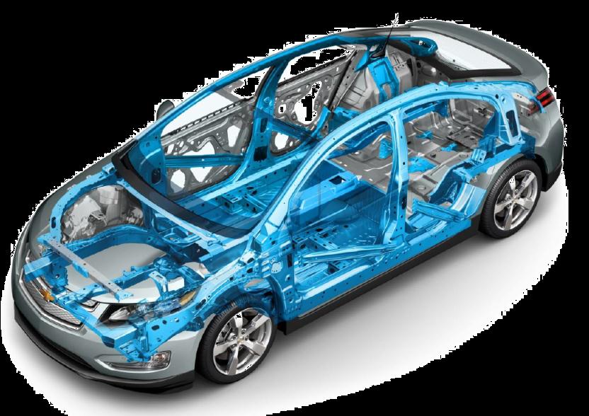 Segurança Passiva de VEHs 4) Tecnologia Retenção e integridade de baterias Estrutura de veículo NÃO-ELÉTRICO Elaborada para minimizar as