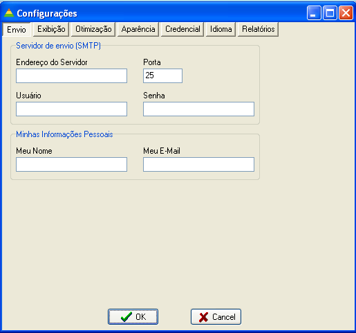 A partir da janela de configurações, você pode: Configurar o Envio de e-mail Configurar a exibição de casas decimais (minerais, aditivos e demais categorias) Configurar Otimizador Configurar Temas