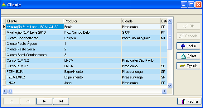 Modo Lista O modo lista é destinado à visualização de vários registros simultâneos, facilitando a seleção do registro desejado, ordenação, busca, filtragem e comparação.