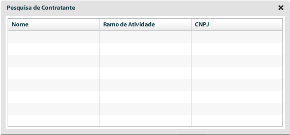 10. Inclusão de Contratante - Tipo Contratante Jurídica Selecione o Tipo Contratante 'Jurídica' e preencha os campos de Nome Contratante, CNPJ, Ramo de Atividade, Endereço, CEP, Bairro, Cidade, UF,