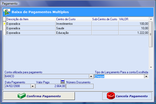 9 Vida - Controle Financeiro Pessoal Se desistir de algum lançamento basta clicar novamente em "Pagar", para que o sistema desmarque o lançamento.