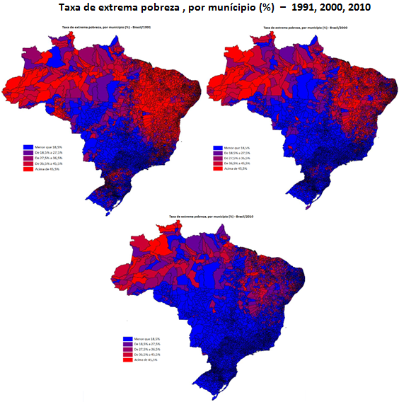 Índice de Desenvolvimento Humano dos municípios (IDH-M) Brasil 1991/2010 Existe dada coincidência,