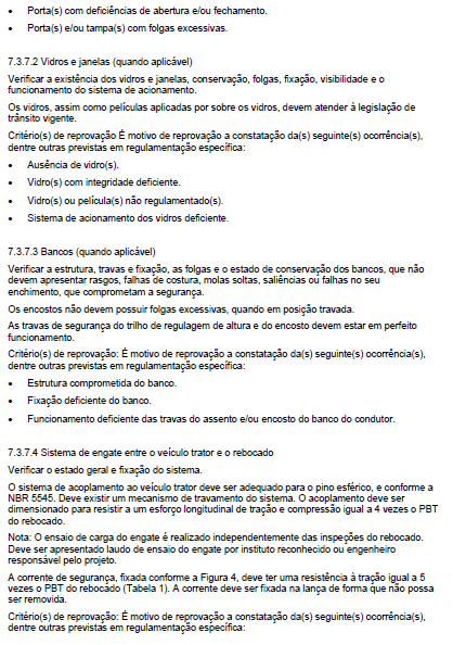 Anexo II: RTQ 25 - Inspeção de veículos rodoviários