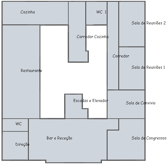 Fig. 3 Zonas térmicas do Piso 1 (Fonte: DesignBuilder) Fig.