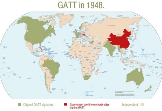 Fundadores do GATT OBJETIVO: Harmonizar as políticas aduaneiras dos países signatários (países-membros).