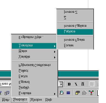 Para tanto, basta digitar a função, seleciona-la mantendo o cursor sobre a mesma e ir no menu Symbolics Transform Laplace, como mostra a figura a seguir: Outra maneira mais fácil de acessar esta