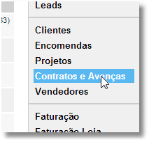 Novo Contrato Para adicionar um contrato, o cliente terá que estar registado no sistema após o registo, clique diretamente na ficha do cliente no botão topo direito: Poderá também no menu Gestix no