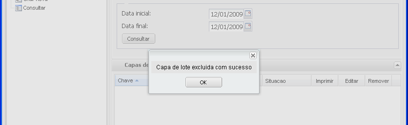 O sistema listará todas as CL-e cadastradas no período informado.