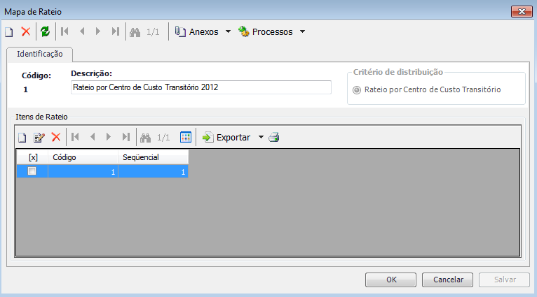 Mapa de Rateio Em cada Mapa de Rateio poderão ser selecionadas contas contábeis onde será possível definir novos critérios e regras para uma nova distribuição gerencial resultando em novos