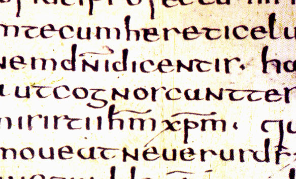Fig. 21. Cursiva Romana. É a partir de 500 d.c. que surge a Uncial, letra surgida provavelmente no norte da Europa.