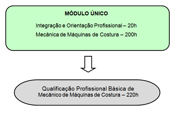 O curso é formado por um módulo único equivalente a 220 horas.