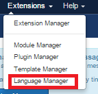 Figura 11 Selecionando o Language Manager no menu superior.