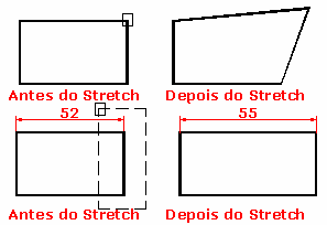 18.6. STRETCH Acesso MODIFY> Stretch Modo Simplificado: S (via Teclado) Podemos esticar entidades em geral, com conexão de linha de construção, círculos e pontos.