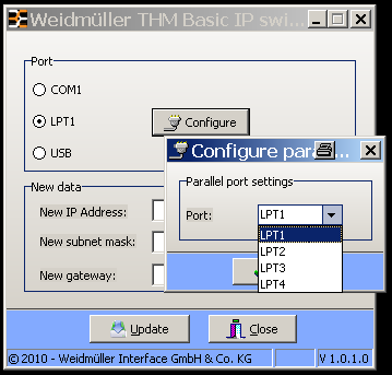 Implementação da THM Basic na Rede de trabalho Transmissão do endereço de IP para a impressora 1. Guarde o ficheiro weidmuelleripswitch.