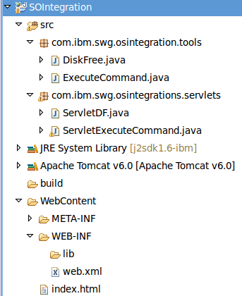 Executando comandos do Sistema Operacional em uma aplicação WEB Java Criei uma aplicação muito simples que demonstra como um Servlet pode invocar uma classe que efetua um comando qualquer no sistema