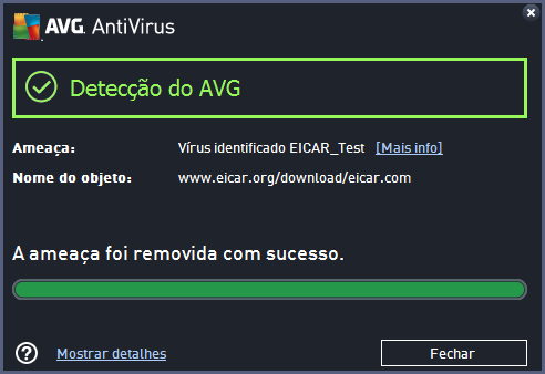 para voltar ao diálogo principal AVG padrão (visão geral dos componentes), use a seta no canto superior esquerdo desse diálogo 11.5.