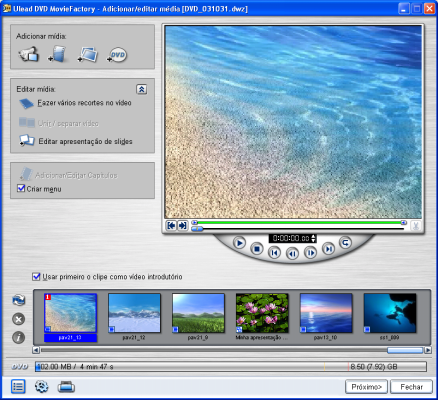 16 GUIA DO USUÁRIO DO ULEAD DVD MOVIEFACTORY Criar um disco de vídeo A interface passo a passo do Ulead DVD MovieFactory simplifica e facilita a criação de filmes.