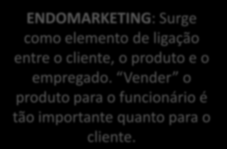 Bases do Marketing em serviços: Foco em três principais dimensões: 1 Clientes Atuais e Potenciais 2 Os funcionários (ENDOMARKETING) 3 Interação cliente Prestador de