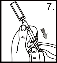 Com a ampola na posição vertical, dobre o gargalo para frente (45º) (figura 2) e para trás (45º) Segure firmemente o twist-off (aletas laterais) (figura 4) e gire-o no sentido anti-horário (figura