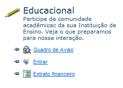 O contexto deve acompanhar o perfil do usuário acadêmico. Algumas funcionalidades dependem do contexto informado.