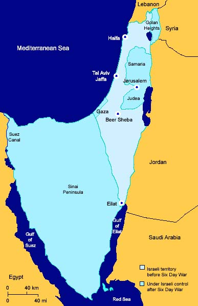 22 sob comando israelense foi triplicado, como se pode observar no mapa abaixo, e Israel estava decidido a manter o que havia conquistado, pois acreditava que com isso melhoraria sua segurança