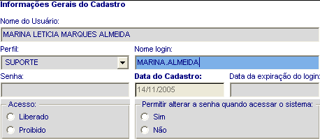 1 Cadastro de Usuários