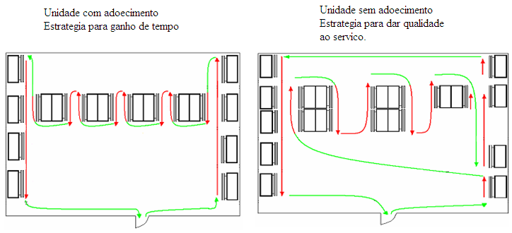 3.6. Estratégias As observações diretas evidenciaram modos operatórios distintos entre núcleos diferentes quanto à prevalência de lombalgias.