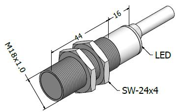 Sensores Magnéticos Reed Switch Corrente Contínua / Corrente Alternada (AC/DC) - 2 fios Ø8 Liso Ø11 Liso - M12x1 - M18x1 CC/CA NA RDS 5-8 NA RDS 5-11 NA RDS 5-12 NA RDS 5-18 NA Formato Cilíndrico