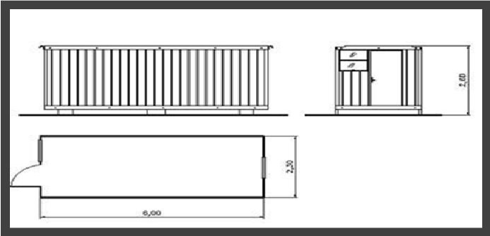 Figura 06 Desenho Esquenático da Casa Container Fonte: http://www.realcontainers.com.br/planta.