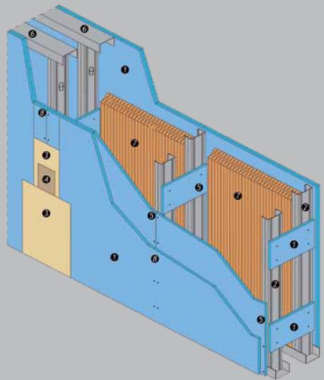 3. FABRICANTE: PRODUTO: TIPO DE USO: Knauf Parede Drywall W116 Isolamento Acústico e Paredes Hidráulicas DESCRIÇÃO: Constituída por duas chapas fixadas