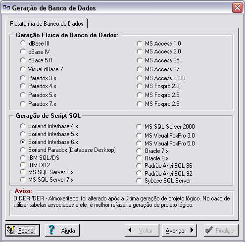 34 FIGURA 9 Geração de Banco de Dados 6.1.3 - Recursos Esta ferramenta é totalmente integrada com uma outra ferramenta que também é distribuída pela Squadra, o Sculptor.