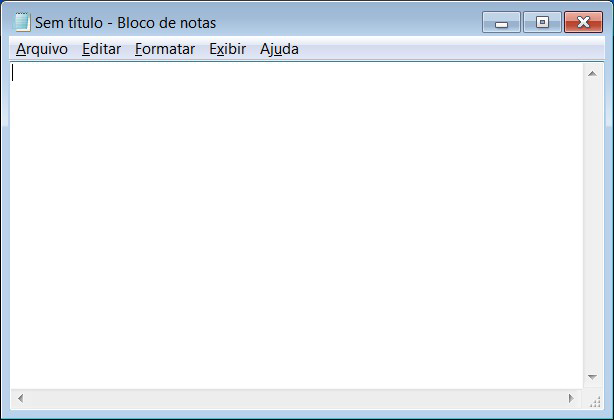 5. JANELAS Para exemplificarmos, utilizaremos a janela de um aplicativo do Windows: o Bloco de Notas. Para abri-lo, clique no botão Iniciar / Todos os Programas / Acessórios / Bloco de Notas.