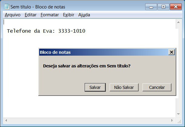 BLOCO DE NOTAS O bloco de notas também é uma ferramenta muito simples que serve para a realização de pequenas anotações em seu dia a dia.