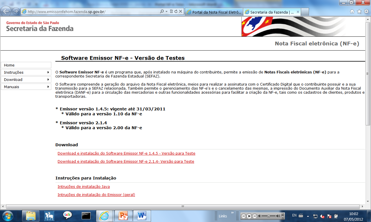 Portal da NF-e: http://www.nfe.