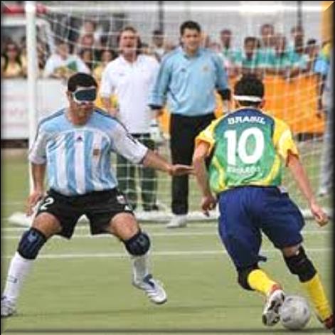 Futebol de Cinco O futebol de cinco é exclusivo para cegos ou deficientes visuais.