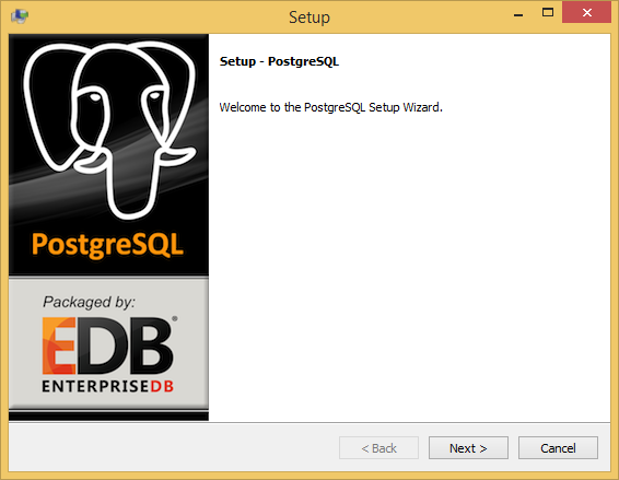 4.3. Instalação do PostgreSQL O usuário para instalar o PostgreSQL no computador, deve dar um duplo clique no arquivo de instalação (postgresql-9.3.5-1-windows.