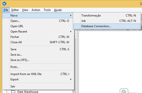 Criando Transformações Vamos criar uma transformação utilizando como dados de entrada informações do Excel e gravando numa base de dados do Postgres.