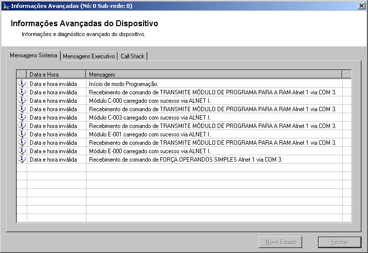 7. Comunicando com o CP Mensagens do Sistema Figura 7-9.