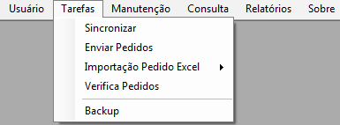 4. Menus do sistema O sistema é composto das seguintes opções abaixo: 5. Menu usuário a. Login Chama a tela se login e senha do sistema para se conectar novamente, caso seja necessário. b.