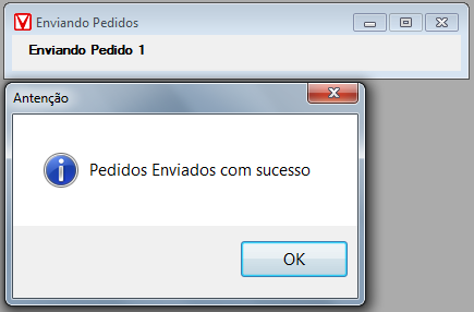 b. Enviar Pedidos Abre a tela de seleção com todos os pedidos que foram cadastrados no sistema mas que ainda não foram enviados, (veremos os processos de implantação de um pedido no menu de