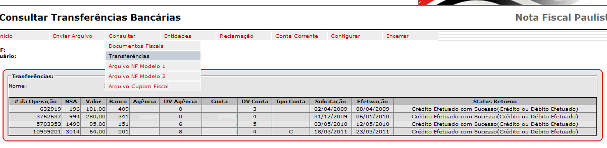 Para utilizar os créditos, clique aqui Em seguida, o consumidor deverá escolher uma das formas de utilização dos créditos, quais sejam: crédito em conta corrente; crédito em conta poupança e desconto