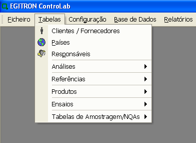 Assim, o primeiro passo a seguir pelo utilizador para a utilização correcta do ControLab é o preenchimento das tabelas de configuração.