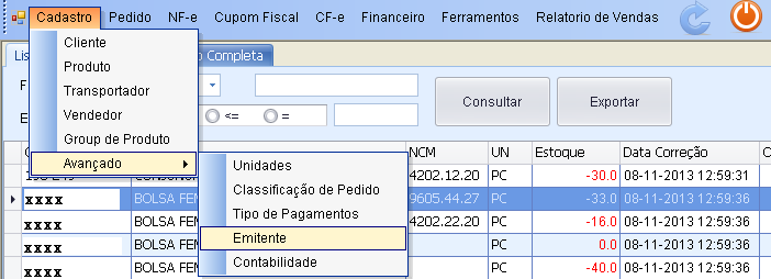 1.4 Cadastros de Vendedor Clique aqui Clique em Incluir para acresentar um vendedor novo.