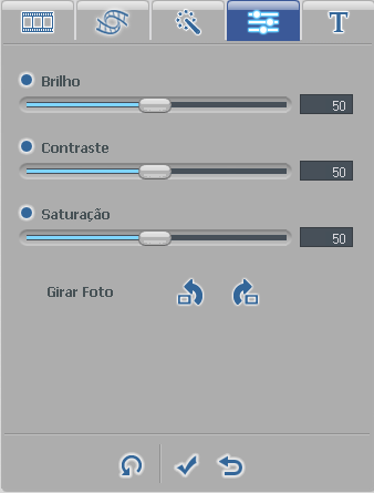 na parte inferior de A seção Processo de Imagem se ativará acima do Storyboard, dando acesso aos controles deslizantes de Brilho, Contraste e Saturação.