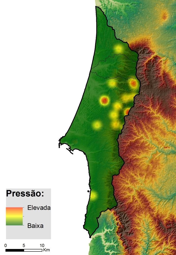 Ribeiras entre Sado e Mira Pressão descargas